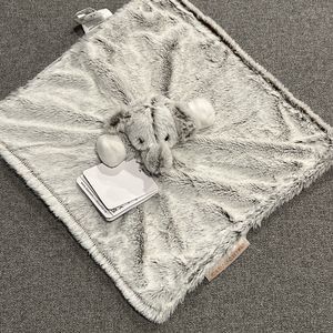 New Blankets & Beyond Gray Elephant Baby Lovey Security Blanket Fuzzy Nunu Soft
